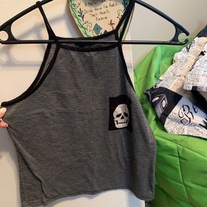 Skull striped tank top
